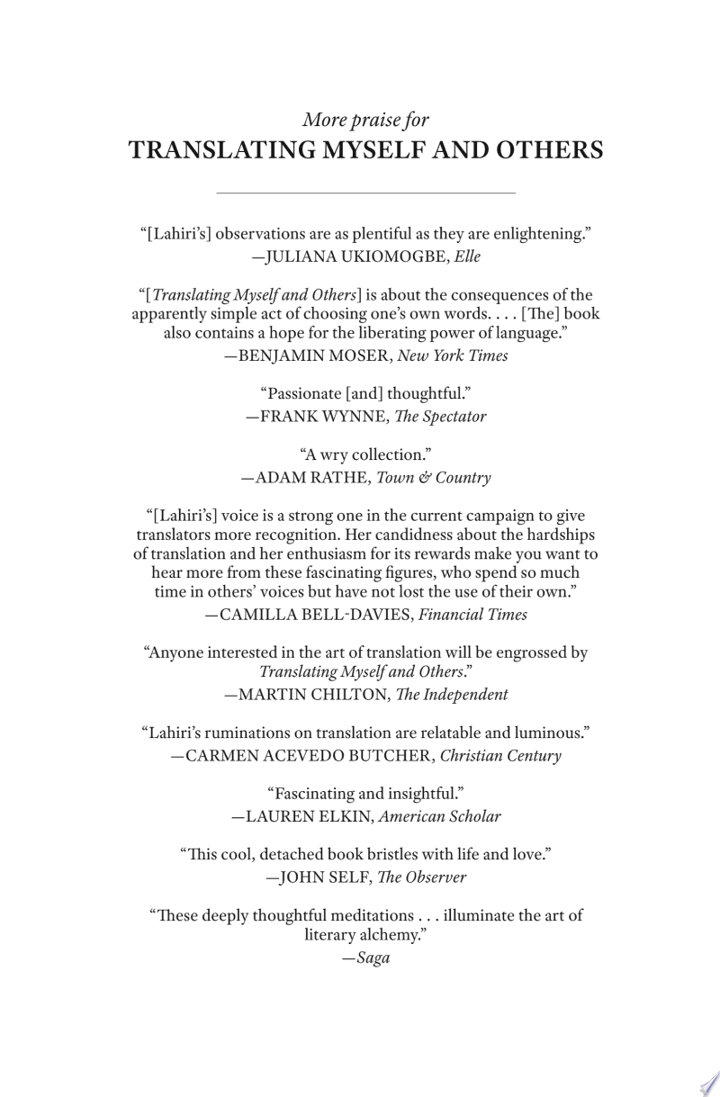 Cover of Translating Myself and Others
