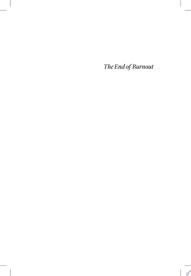 Cover of The End of Burnout