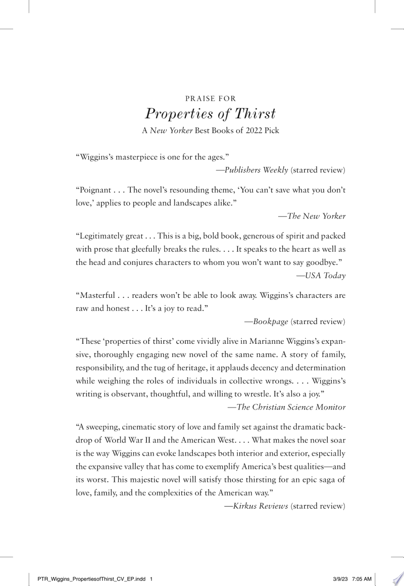 Cover of Properties of Thirst