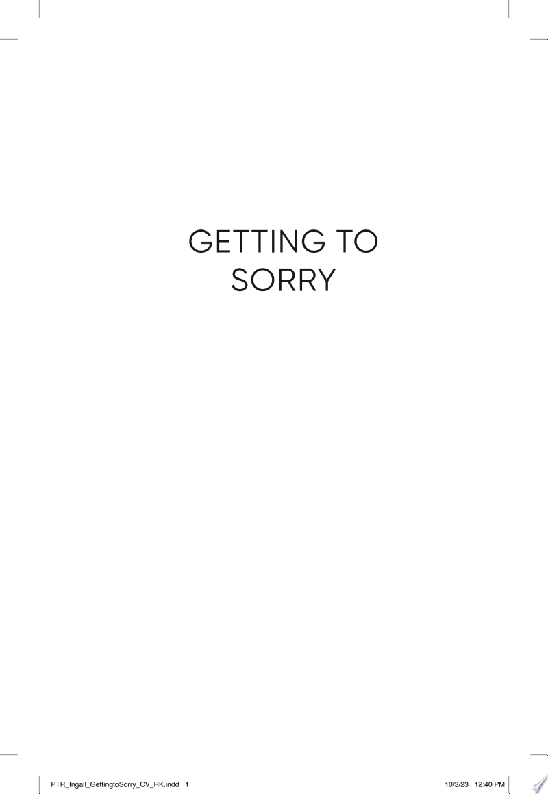 Cover of Getting to Sorry