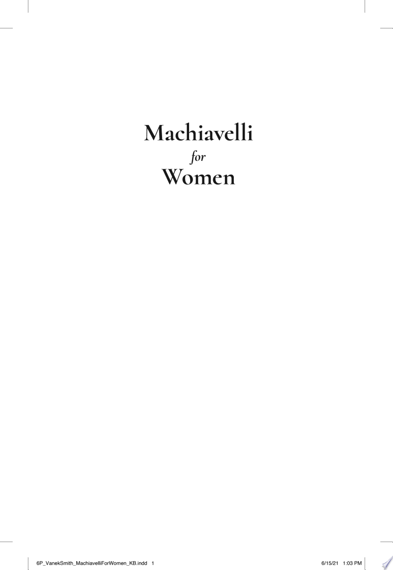 Cover of Machiavelli for Women