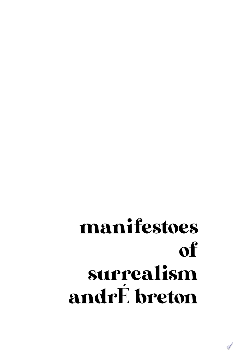Cover of Manifesto of Surrealism
