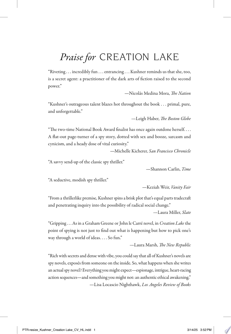 Cover of Creation Lake